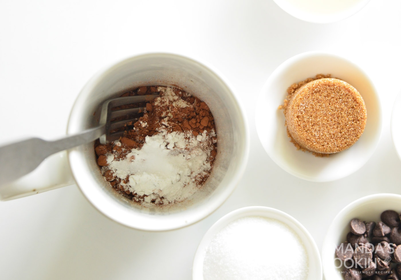 dry ingredients in mug