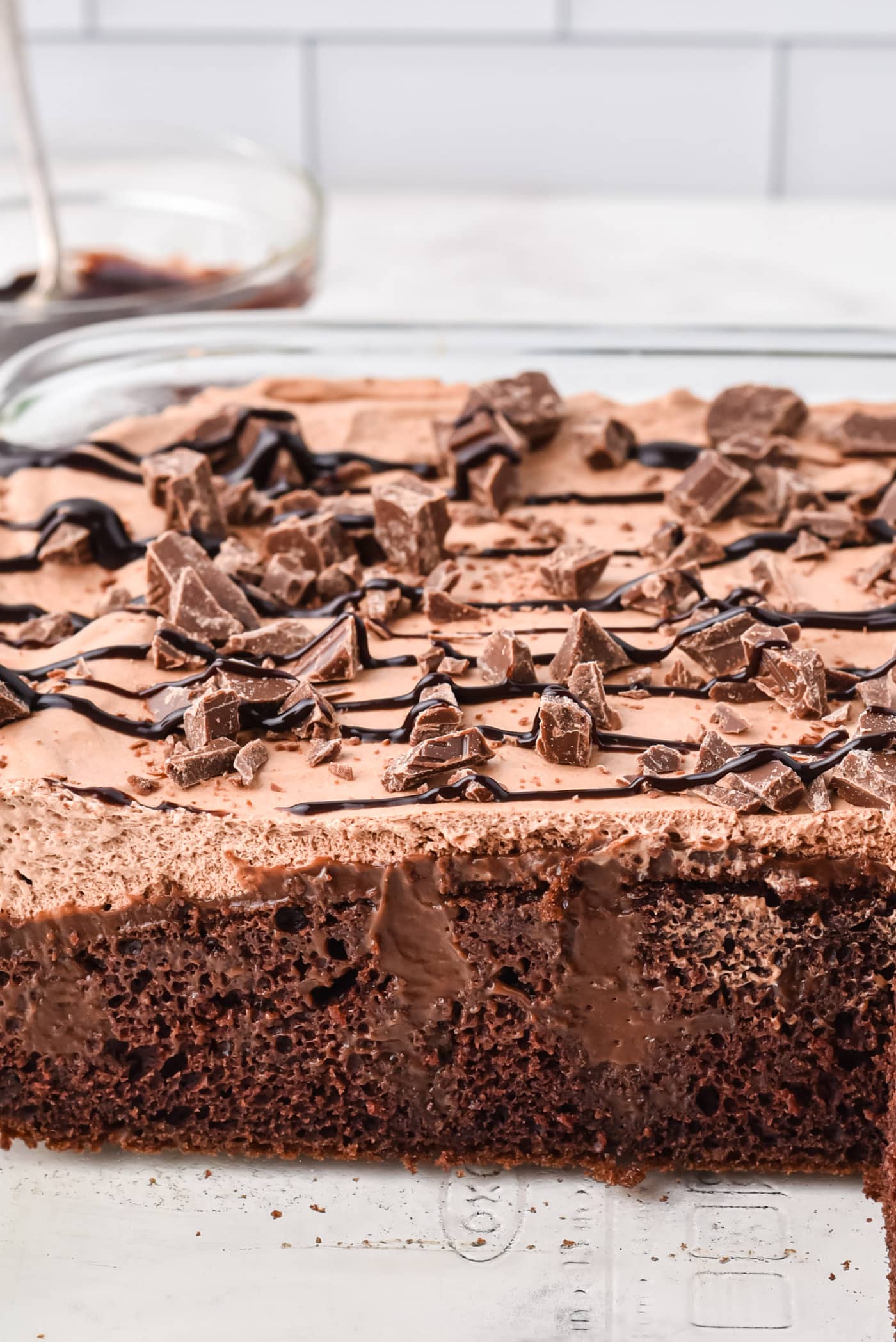 pan of Chocolate Poke Cake