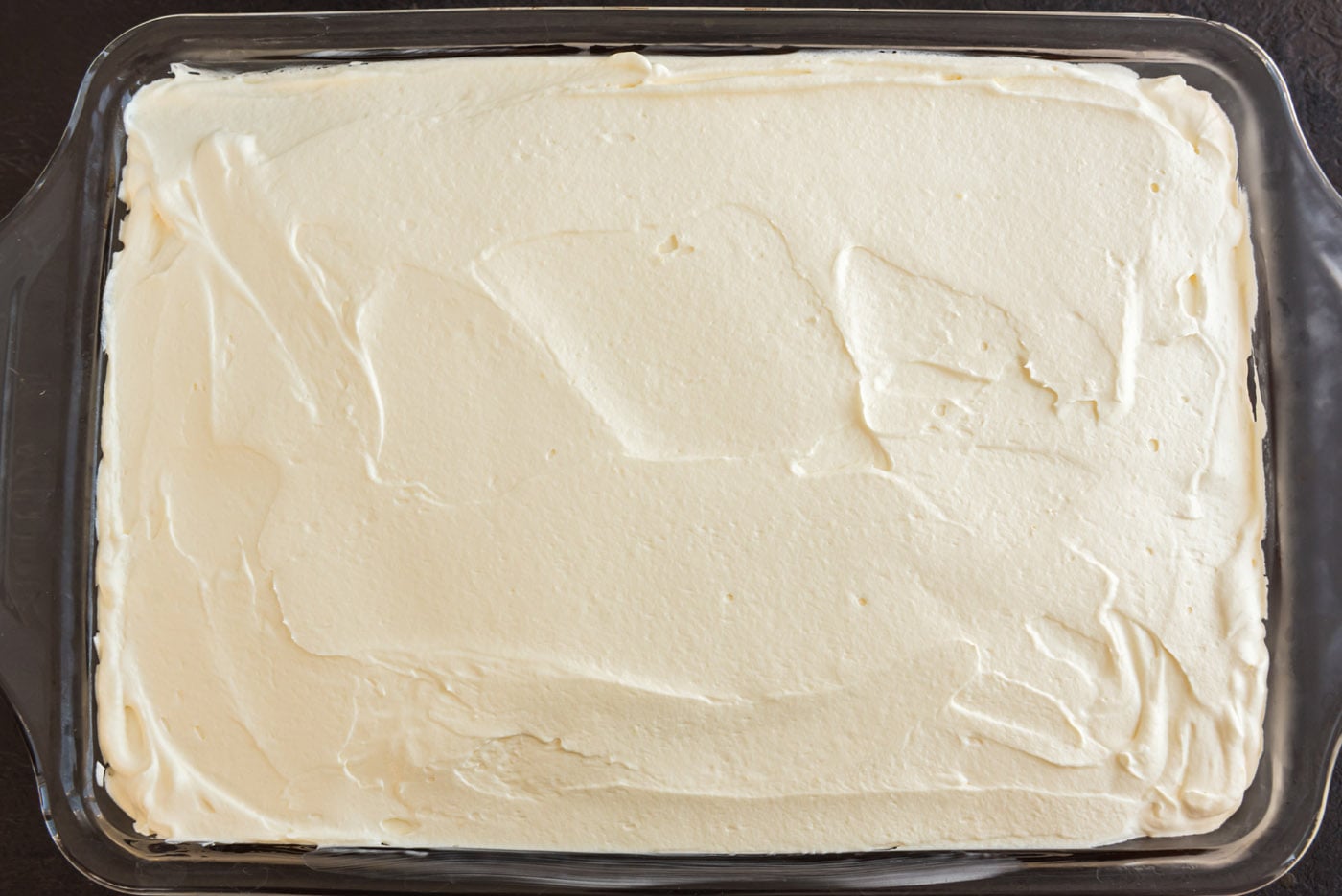 vanilla mousse over top chocolate pumpkin magic cake
