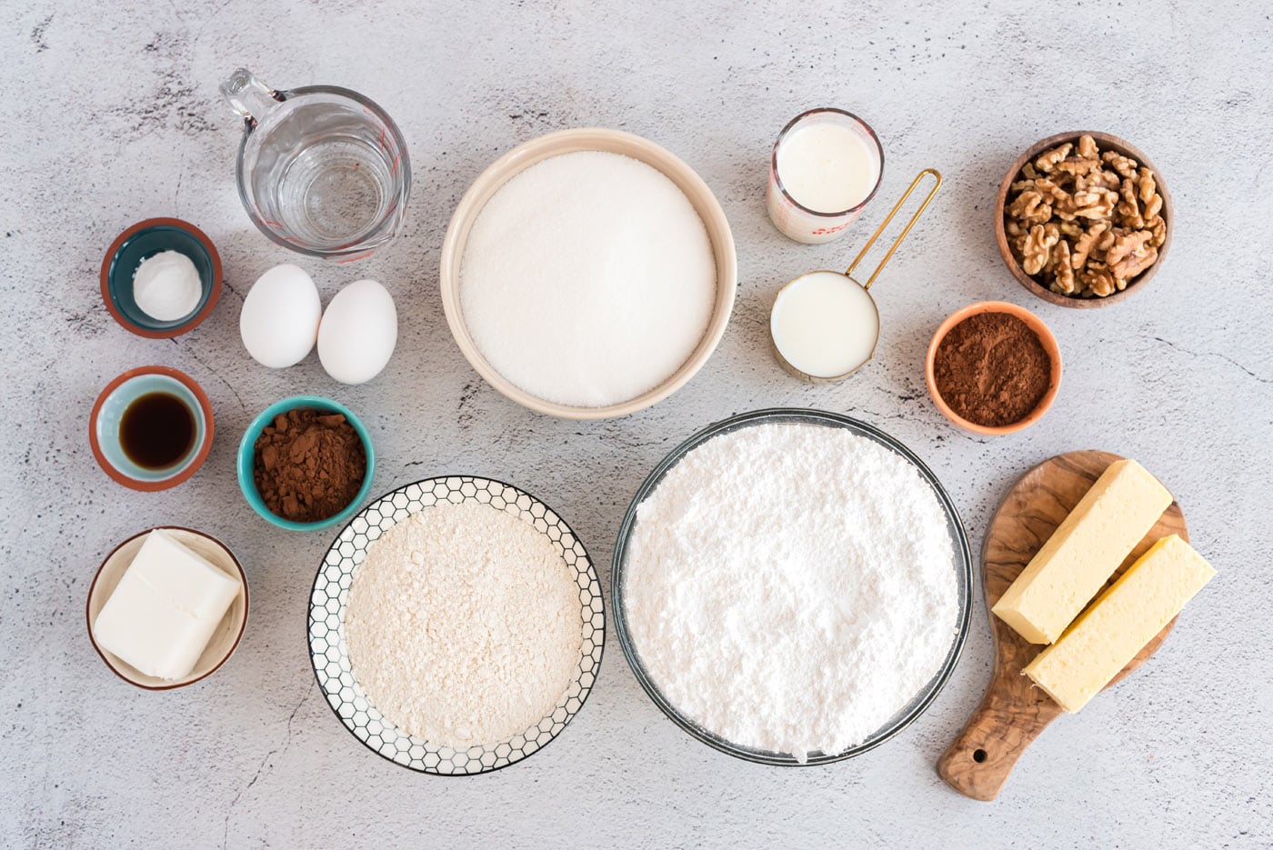 ingredients for Chocolate Texas Sheet Cake