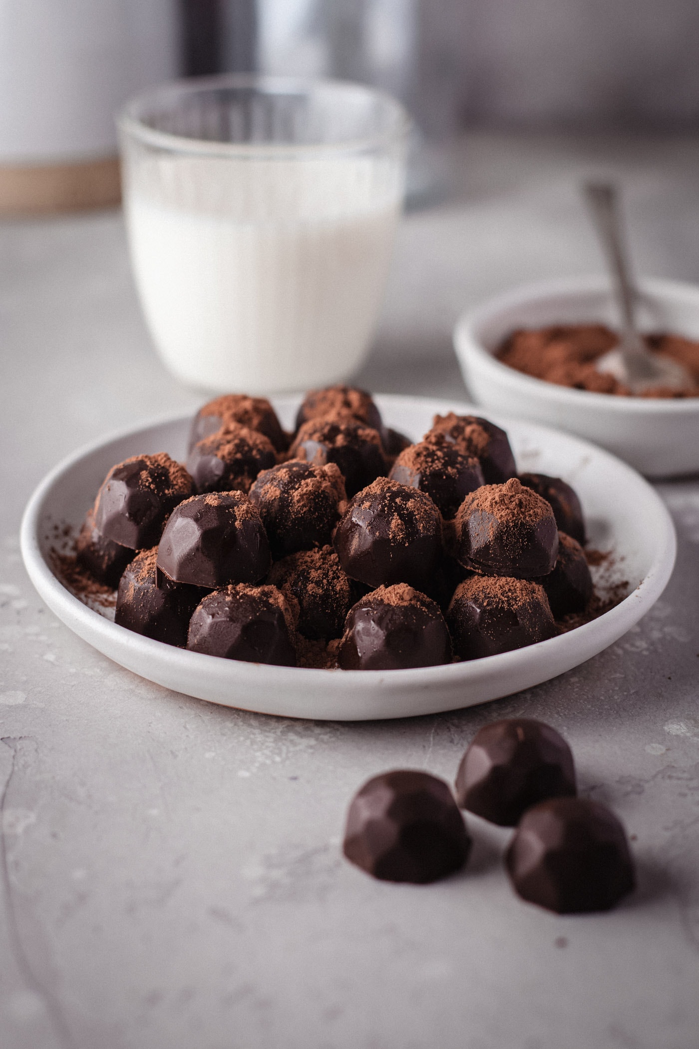 Plate of Chocolate Truffles