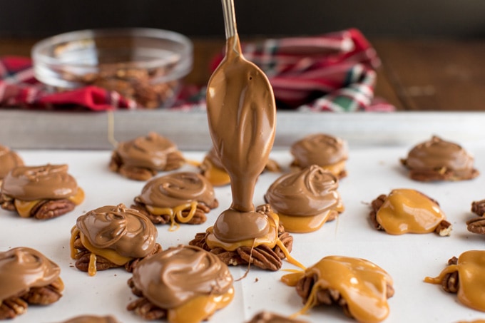 spoon of melted chocolate