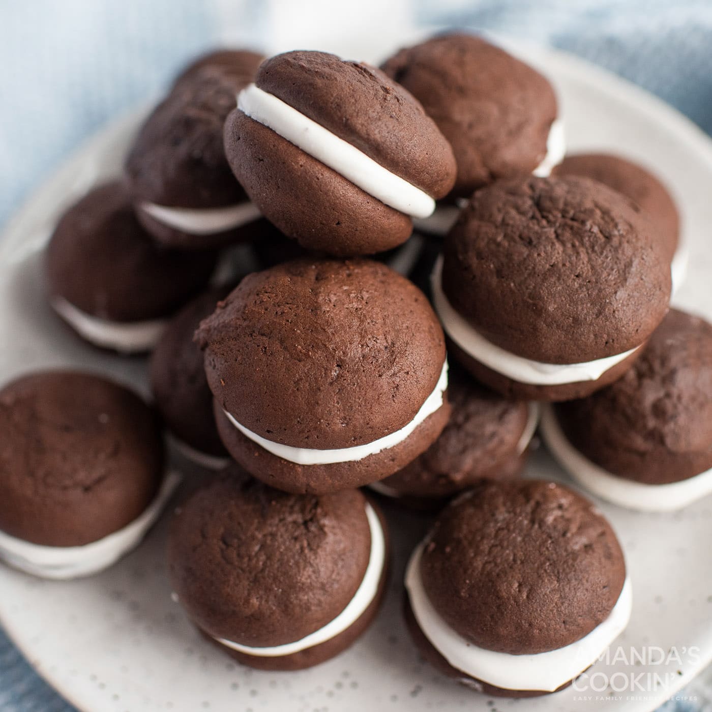 plate of Chocolate Whoopie Pies