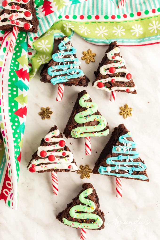 several tree shaped brownies