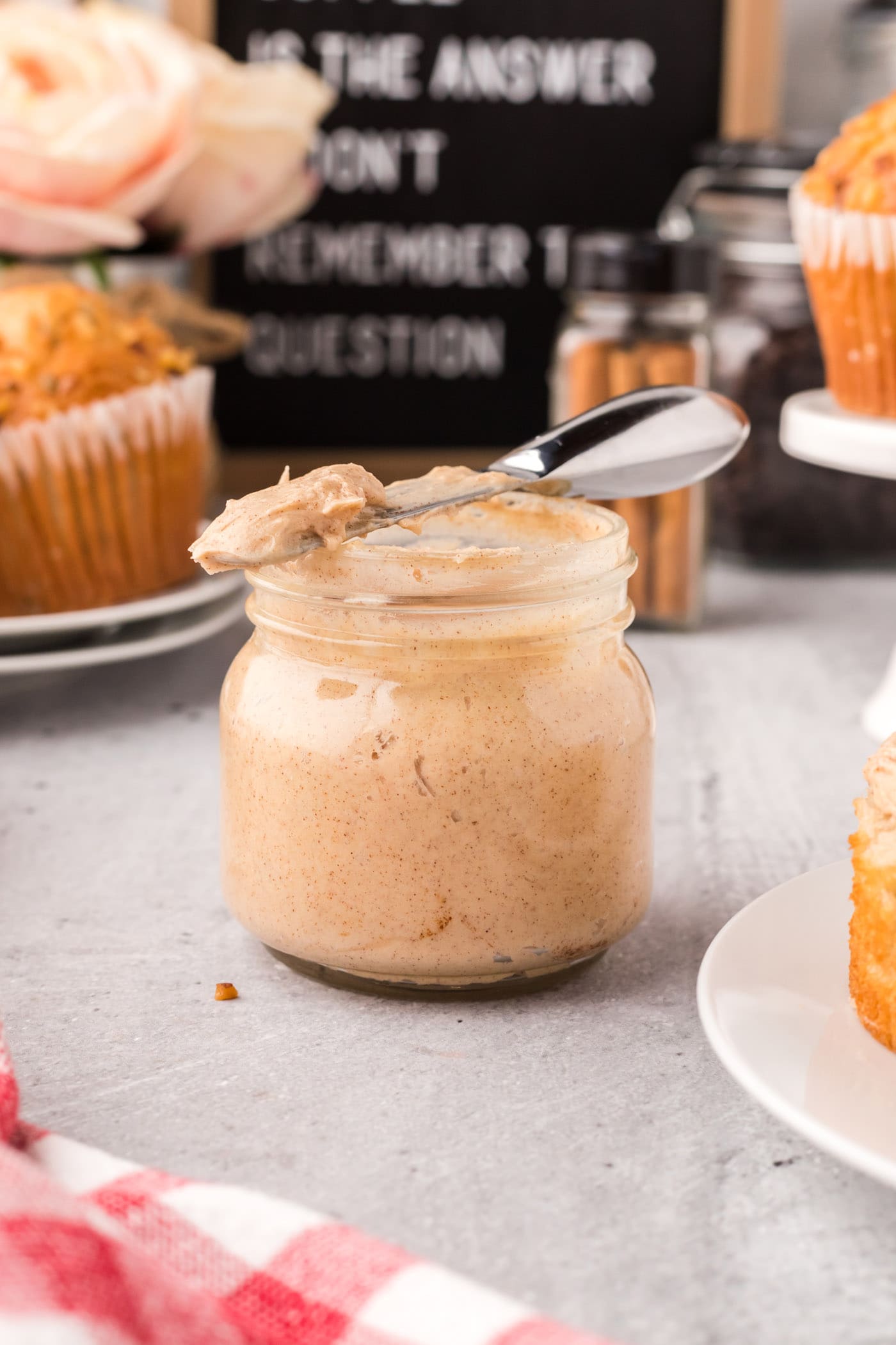 jar of Cinnamon Honey Butter with knife