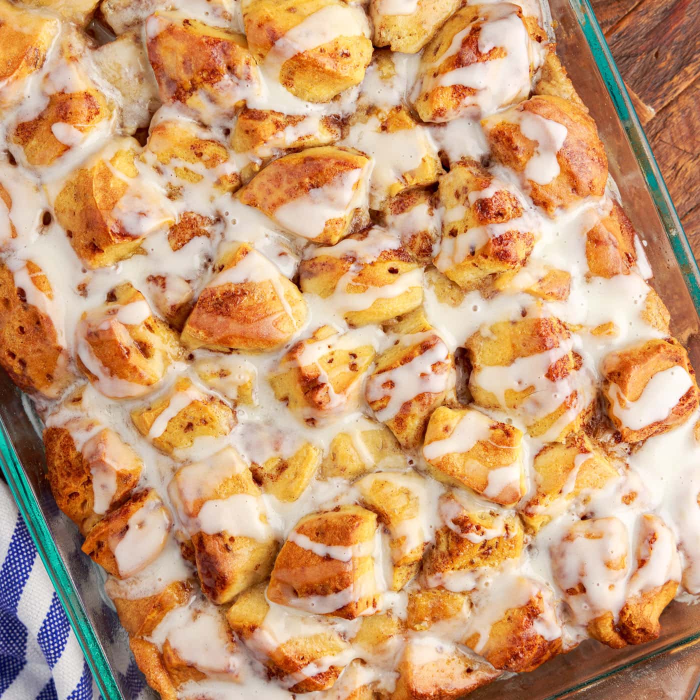 Overhead photo of Cinnamon Roll Casserole