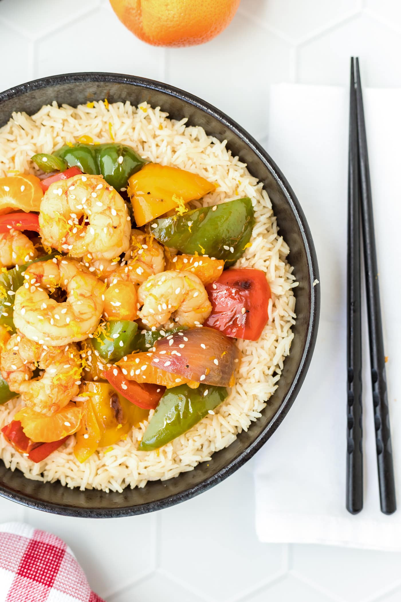 plate of Citrus Pepper Shrimp