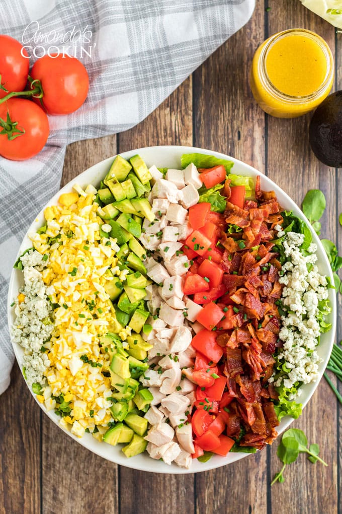 overhead photo of cobb salad
