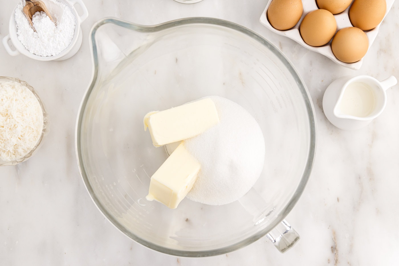 butter and sugar in a bowl