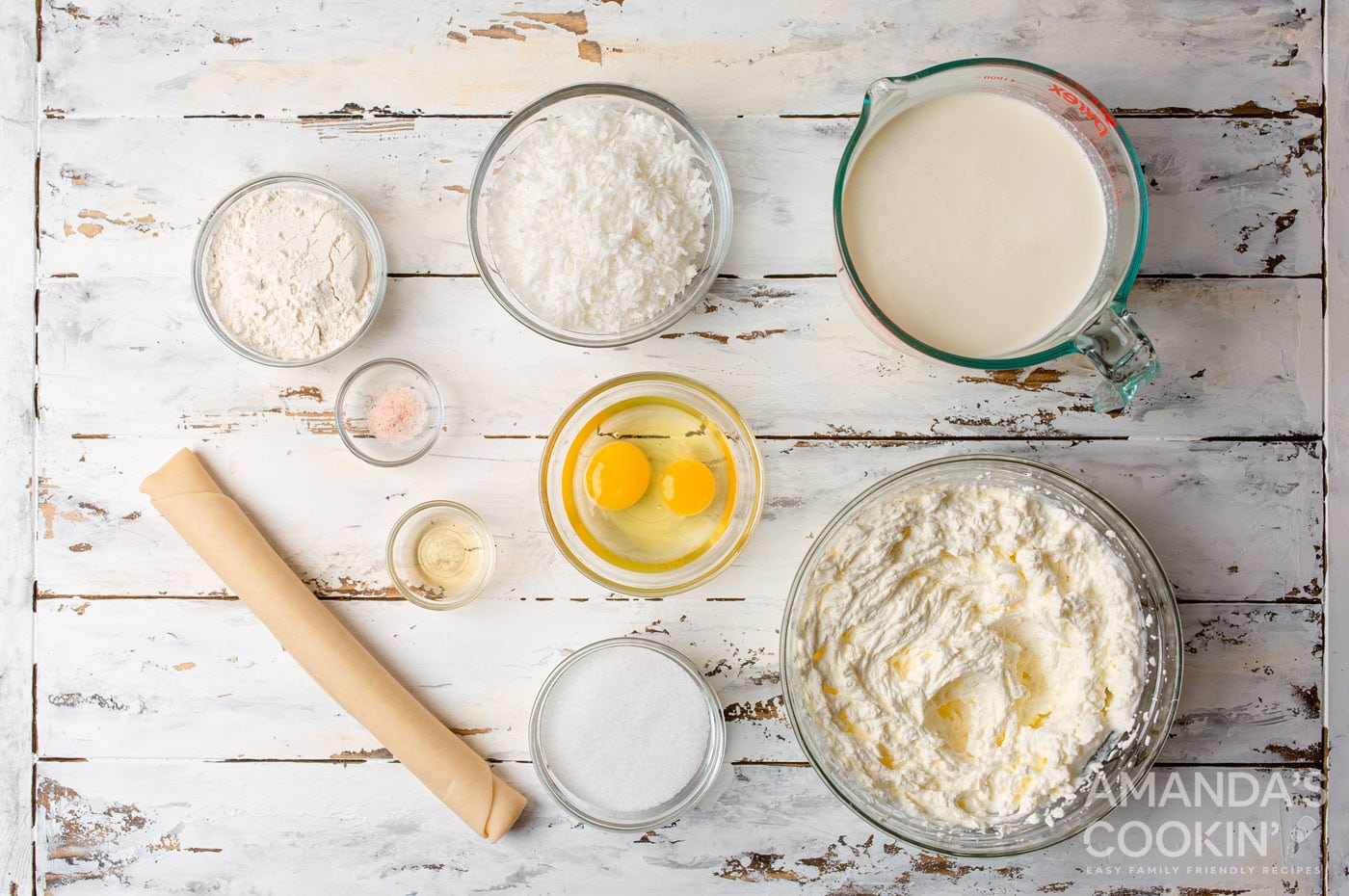 ingredients for Coconut Cream Pie