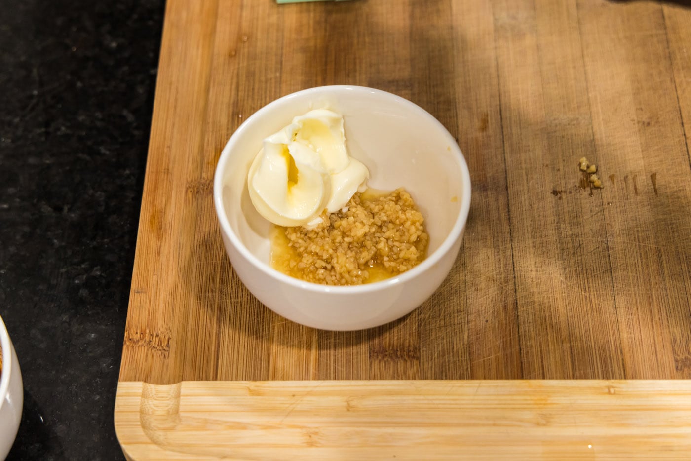 garlic and butter in a bowl