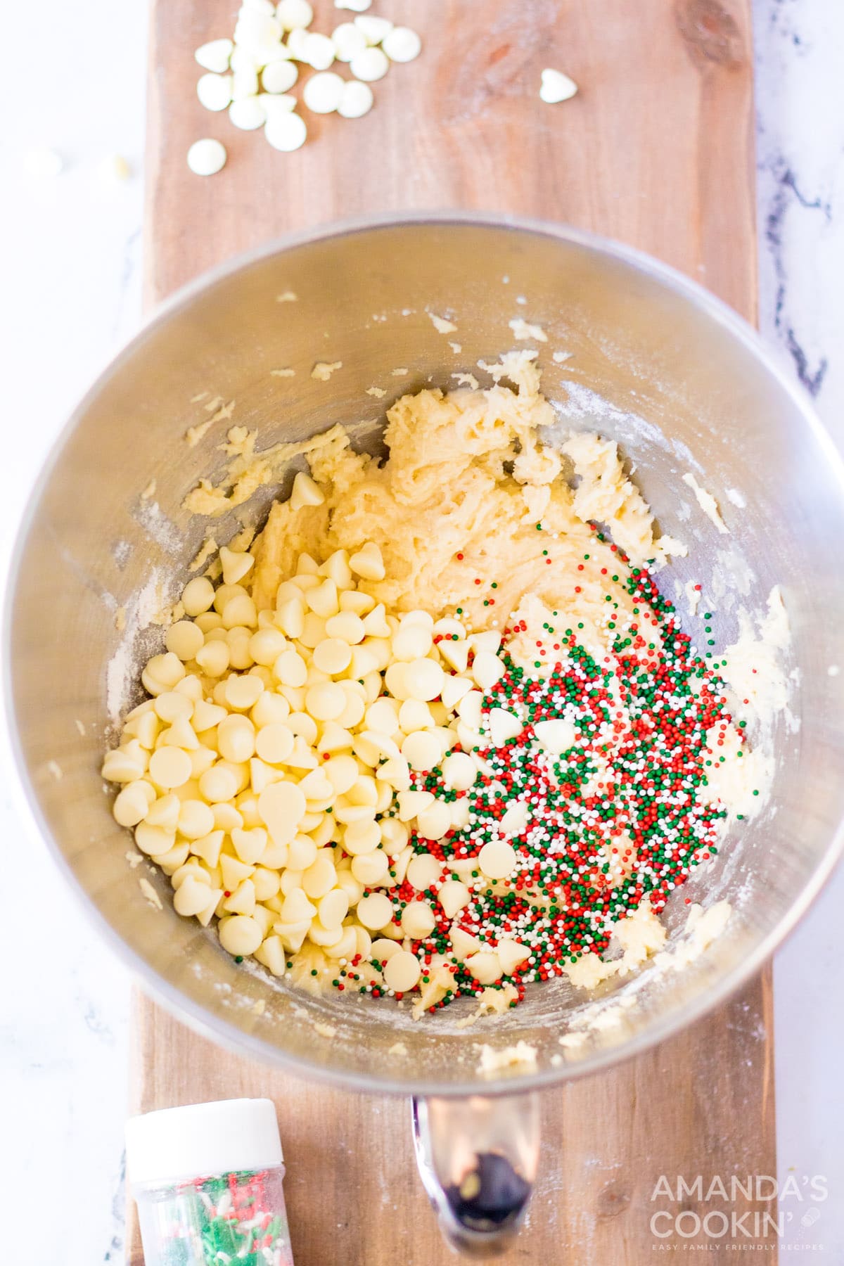 cake mix cookie ingredients in bowl