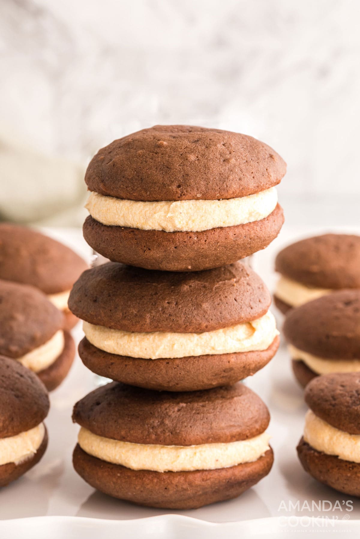stack of pumpkin whoopie pies