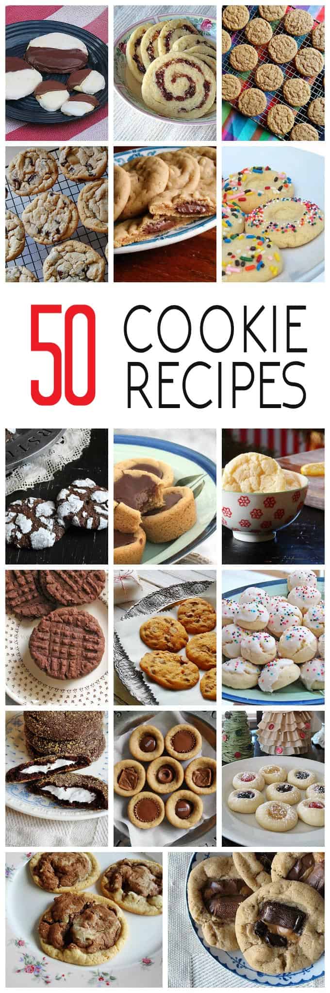 Photos of different cookie recipes.