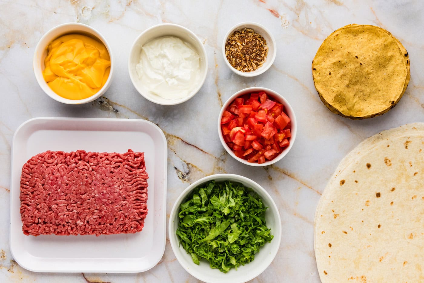ingredients for Copycat Crunchwrap Supreme