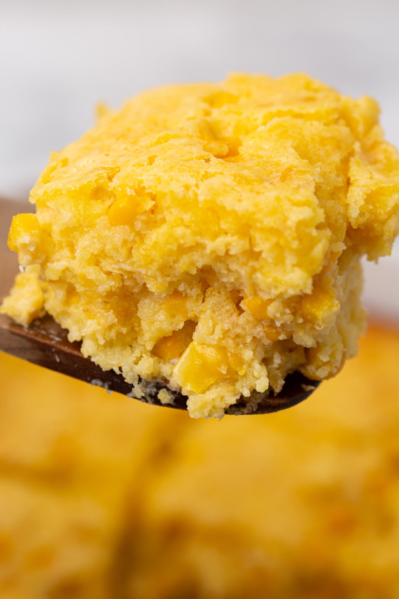 spoon of corn casserole