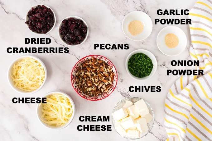 ingredients for cranberry cheese ball