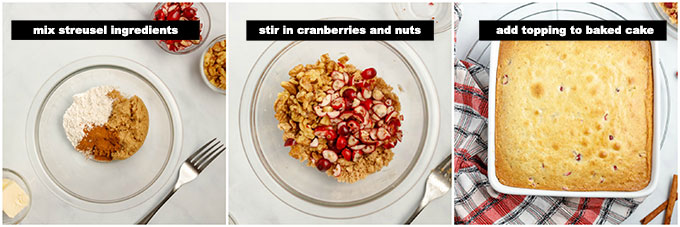 adding streusel topping