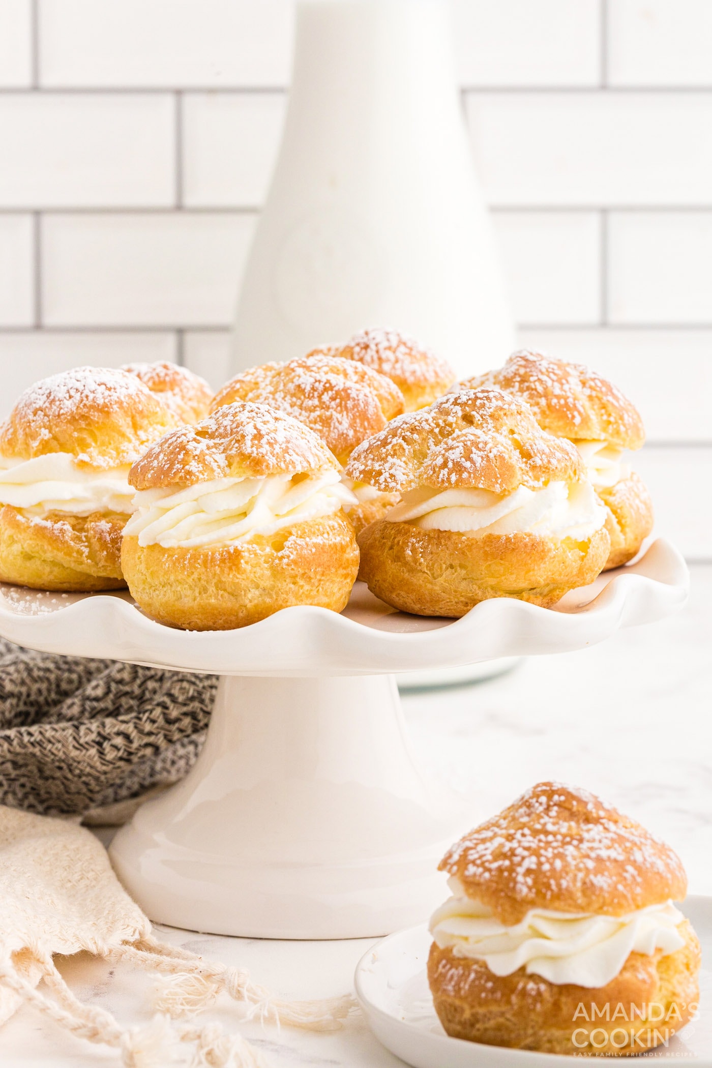 cake plate of Cream Puffs