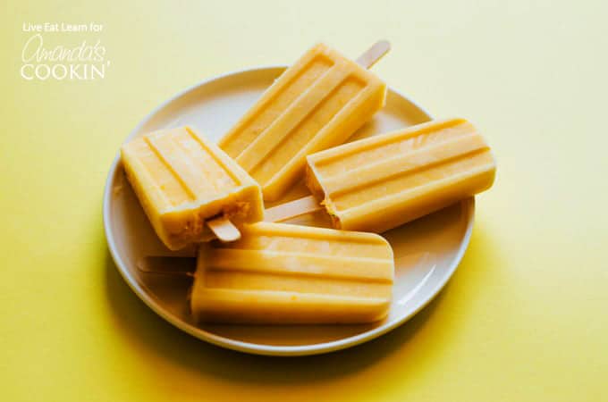 Creamsicle Popsicles on a plate