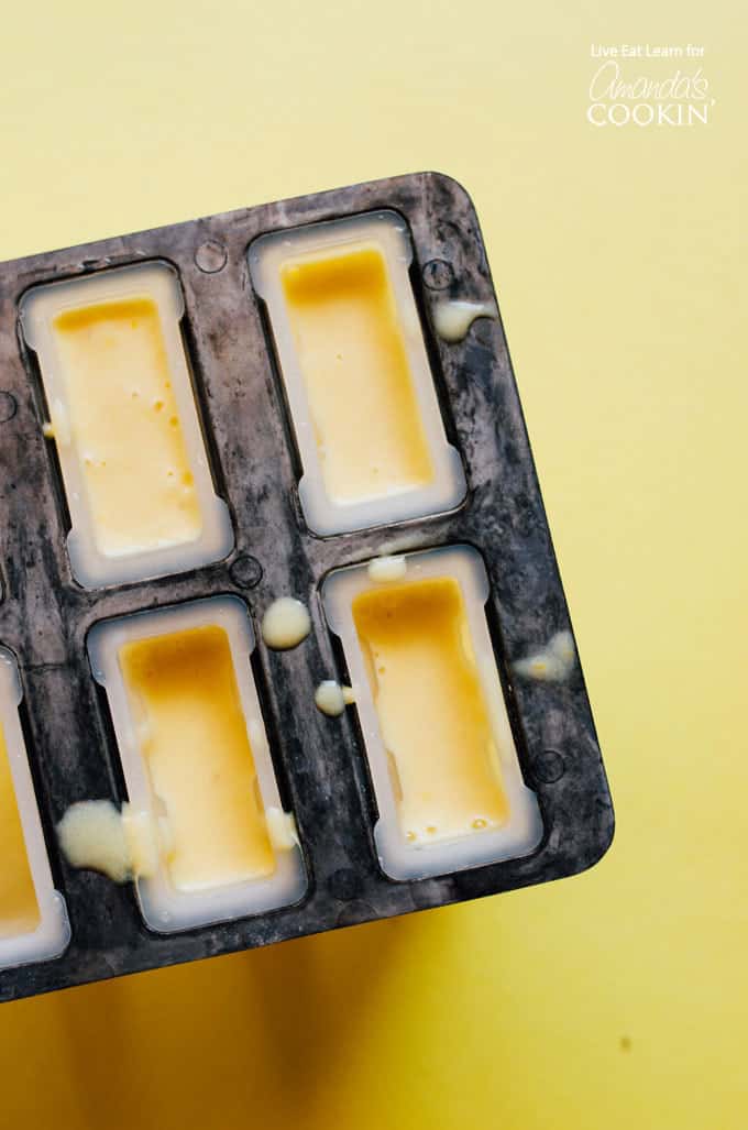Creamsicle popsicles in a popsicle mold
