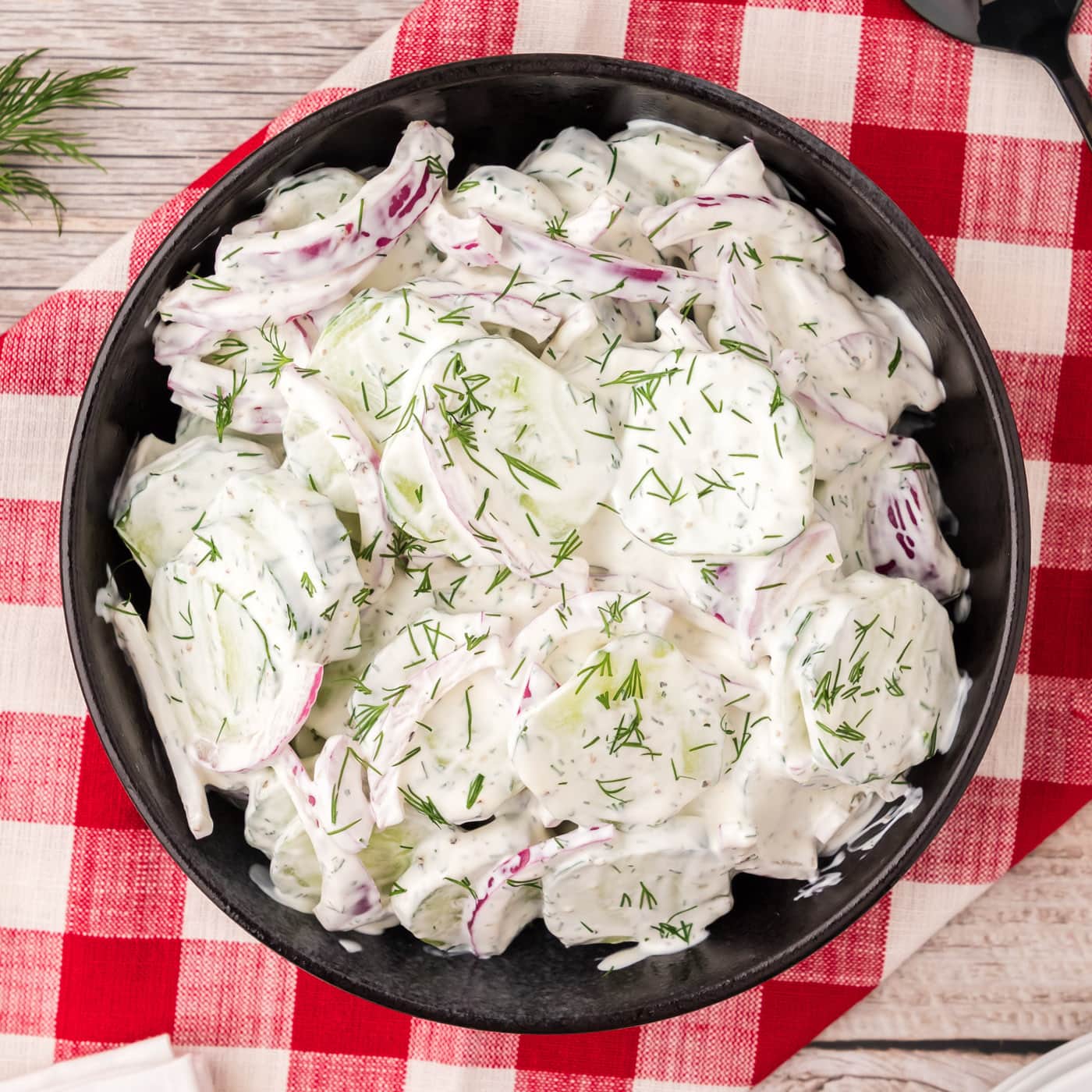 Bowl of Creamy Cucumber Salad