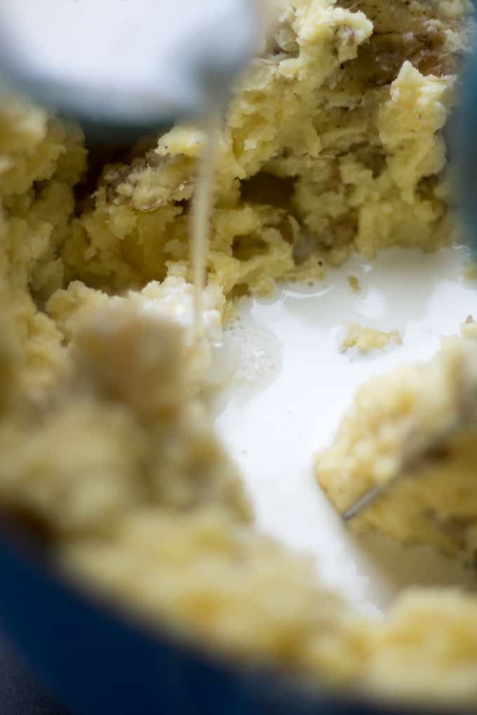 Pour in the half and half, sprinkle in the seasoning mix and pepper and combine. Adjust flavors to taste.