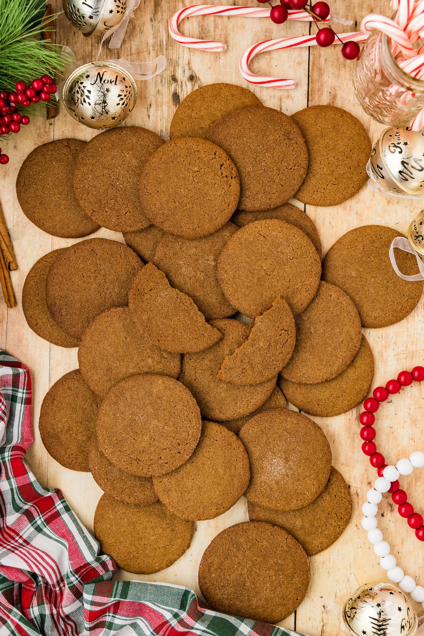 Pile of Crispy Gingersnap Cookies
