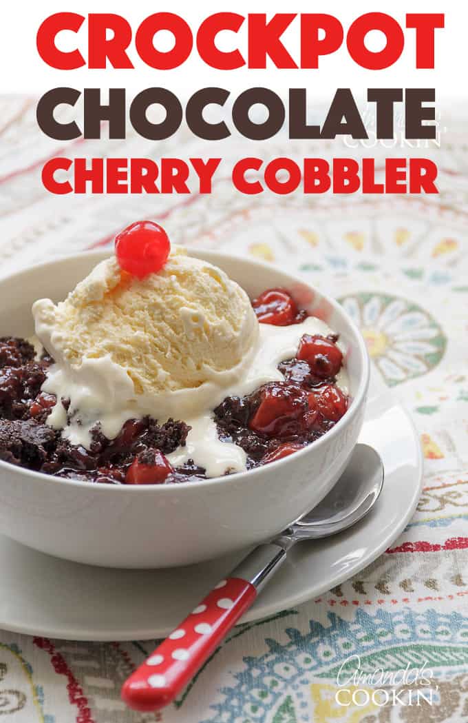 crockpot chocolate cherry cobbler