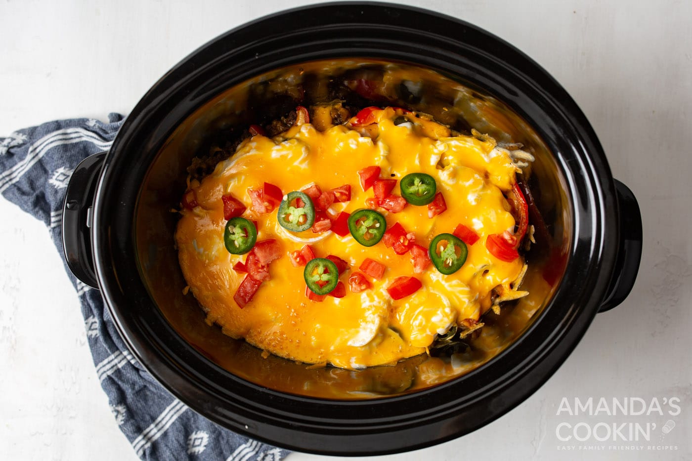 crockpot john wayne casserole with jalapenos and cheese