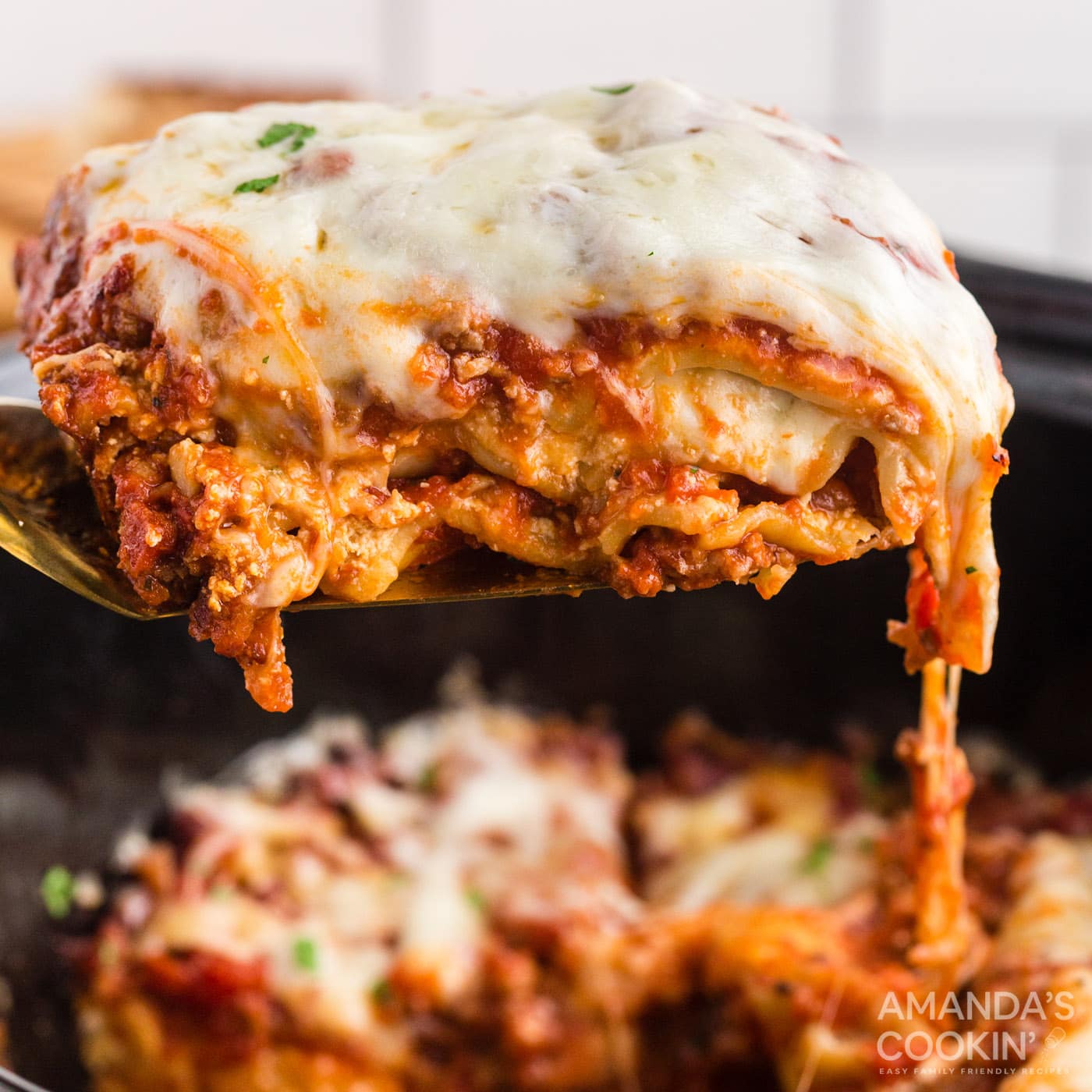 lifting lasagna from crockpot