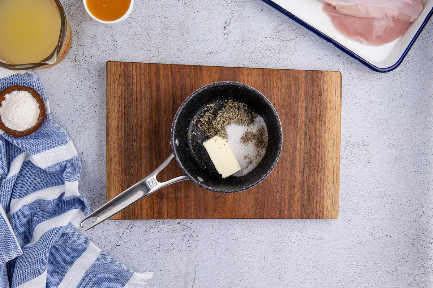 butter and seasonings in a small saucepan