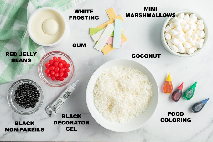 ingredients for bunny cupcakes