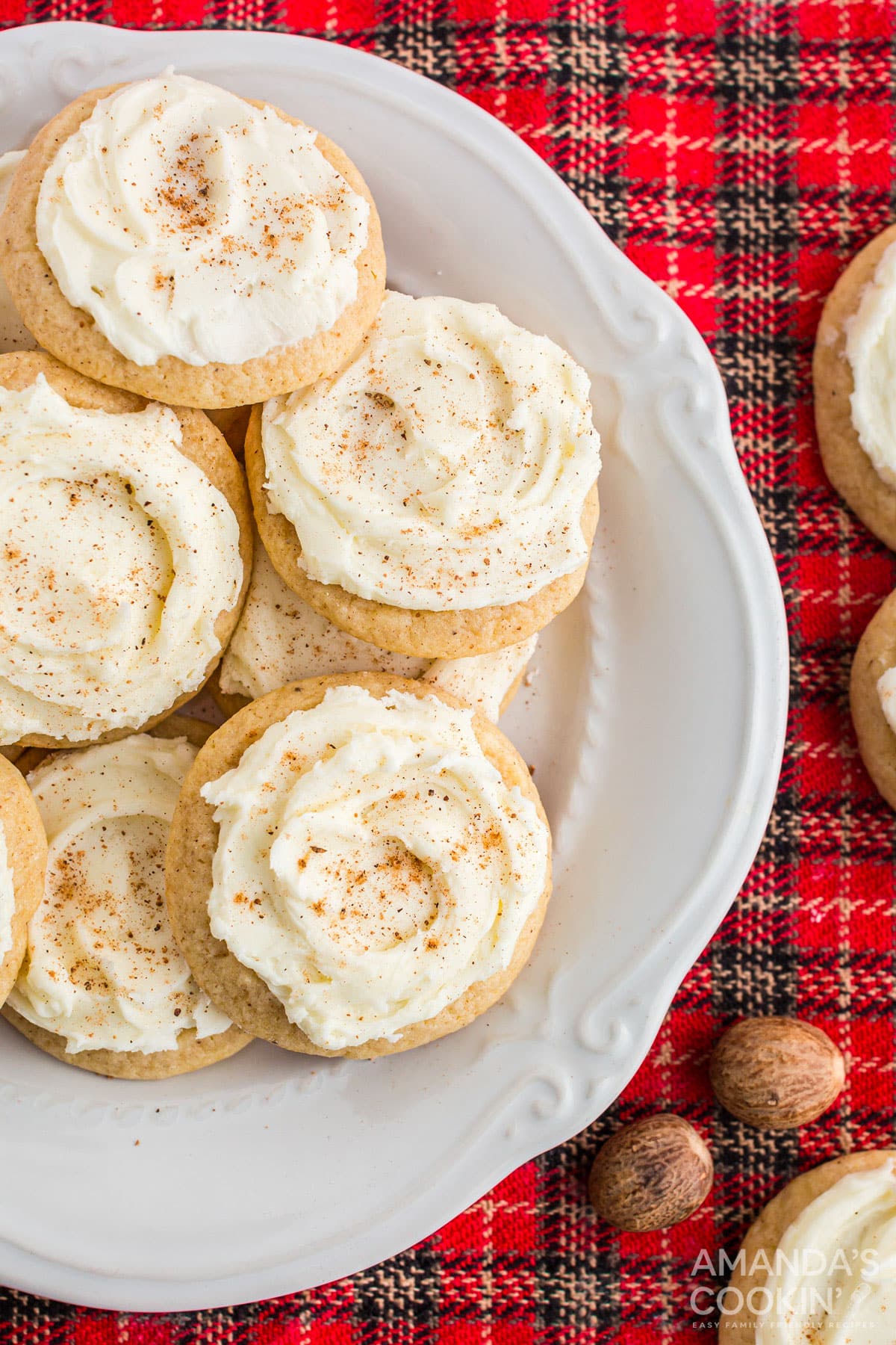 plate of eggnog cookies