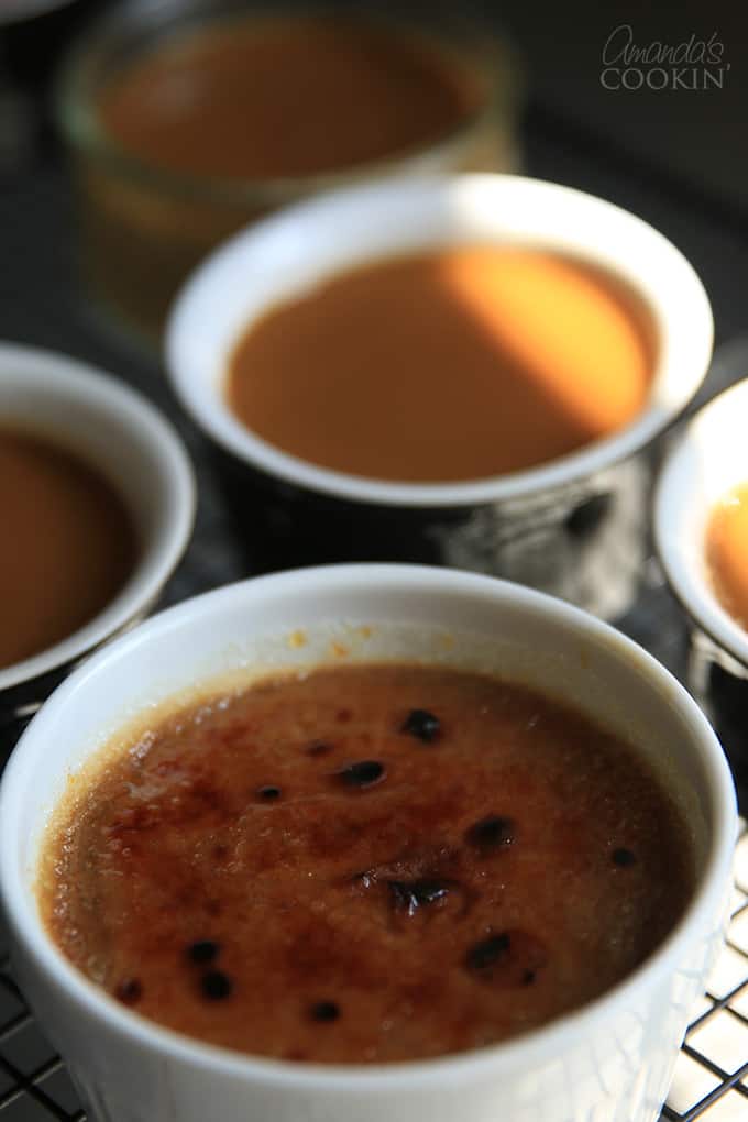Espresso Creme Brulee in a ramekin.
