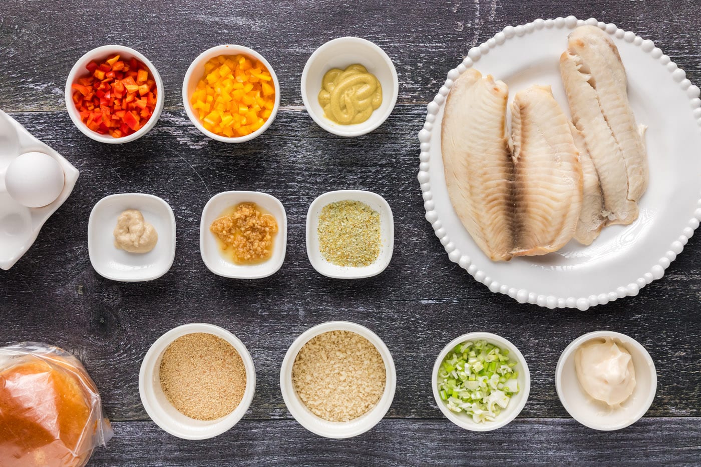 Ingredients for Fish Burger