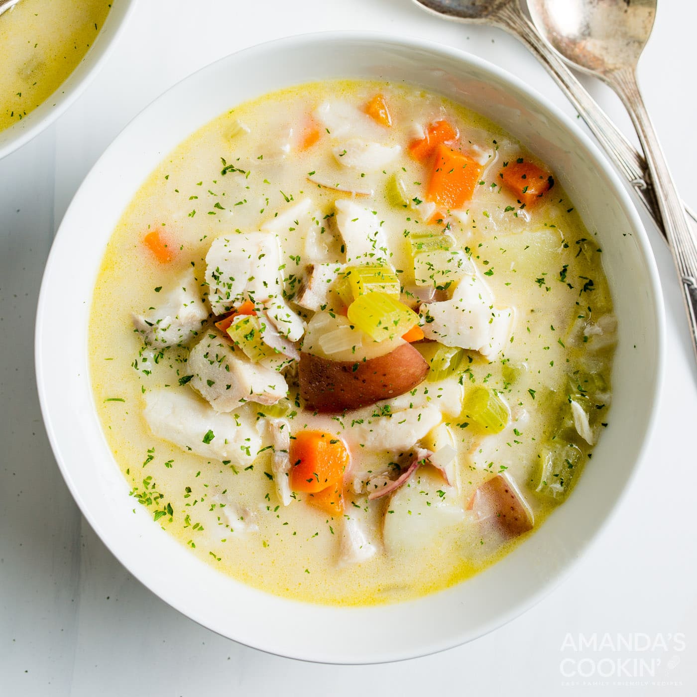 bowl of fish chowder