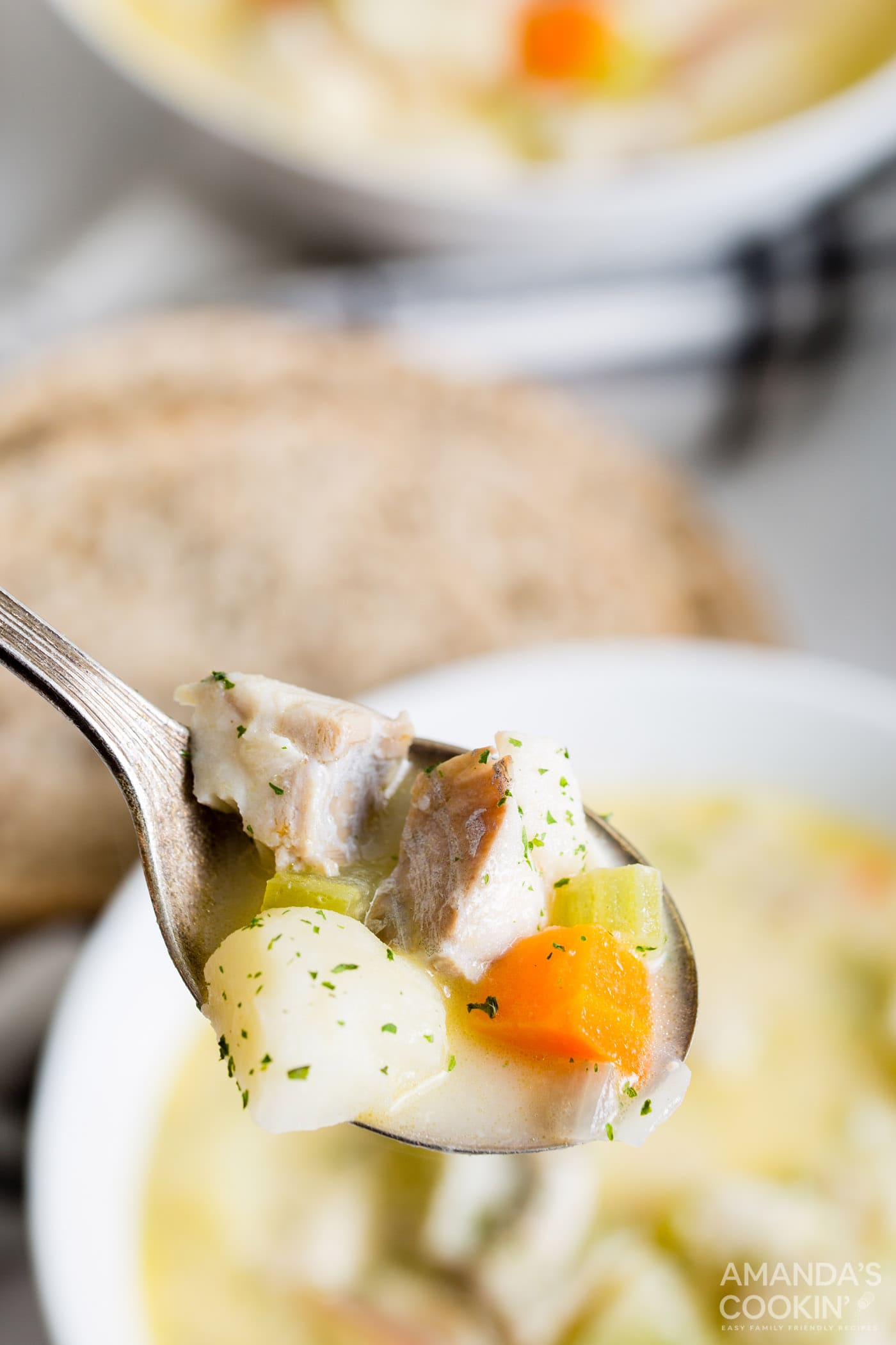 spoonful of fish chowder