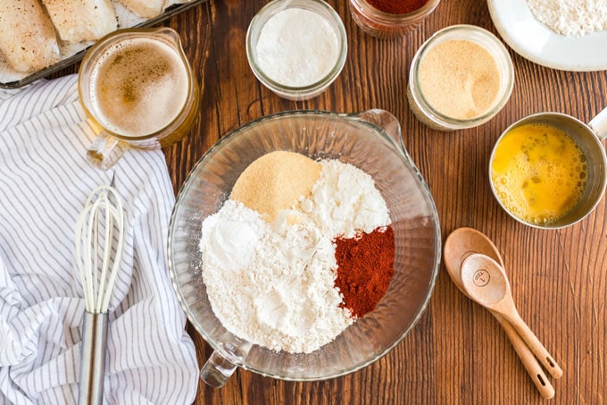 ingredients for beer battered fish