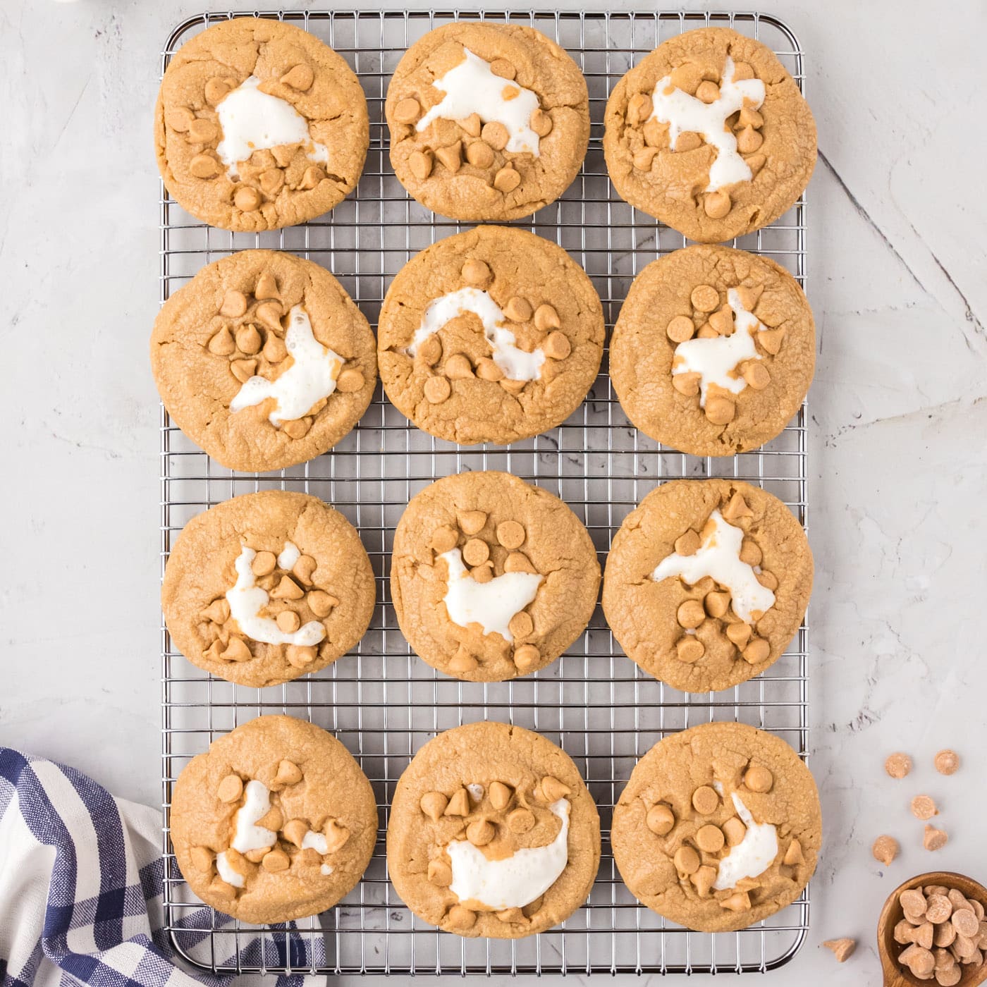 rack of Fluffernutter Cookies