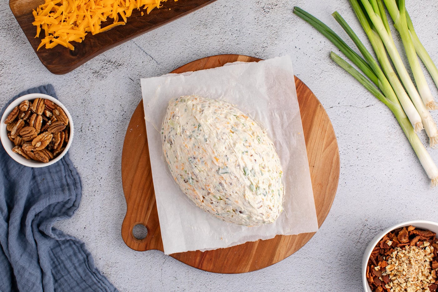 cheese ball shaped like a football