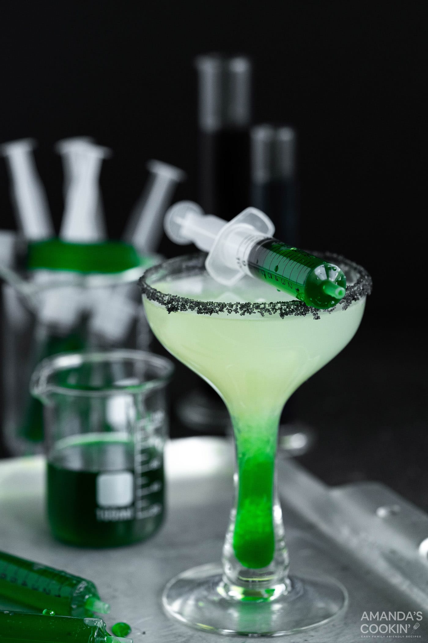 Frankenstein Margarita on a platter