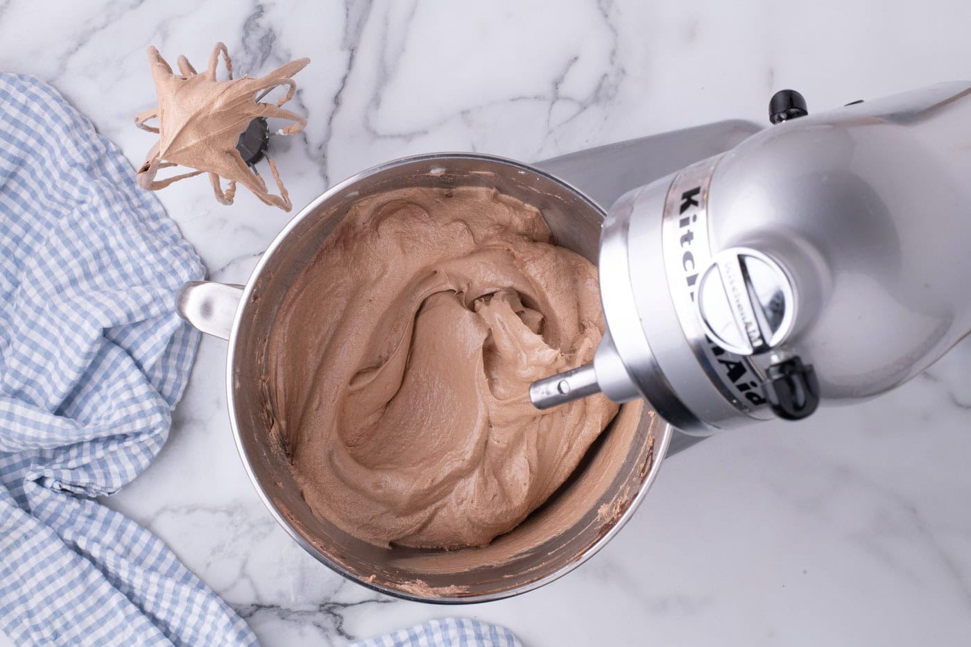 French silk filling in a stand mixer