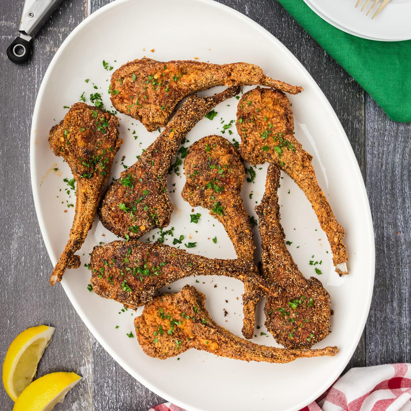 Fried Lamb Chops on a platter