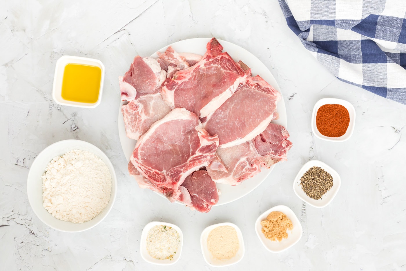 ingredients for Fried Pork Chops