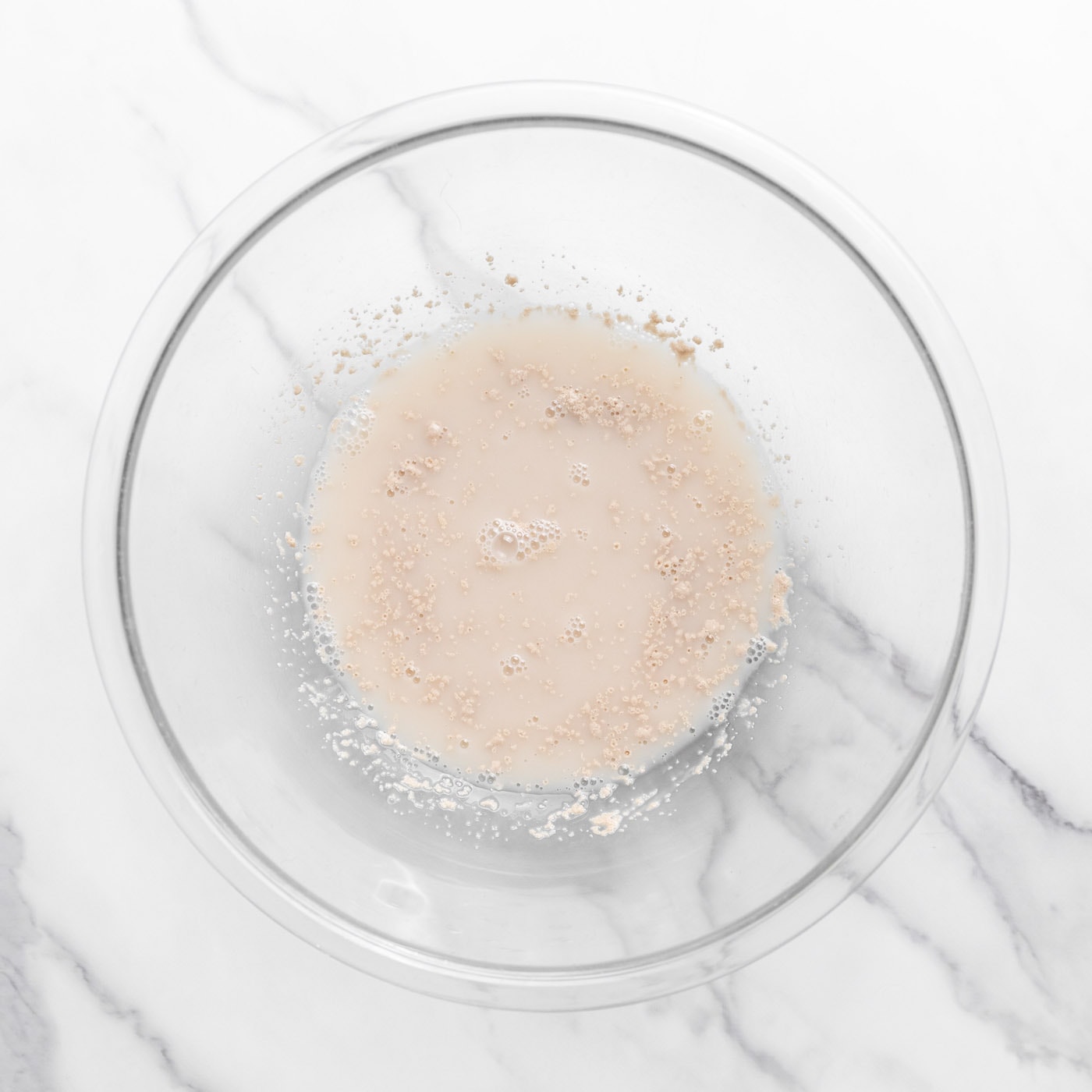 instant yeast and water in a bowl