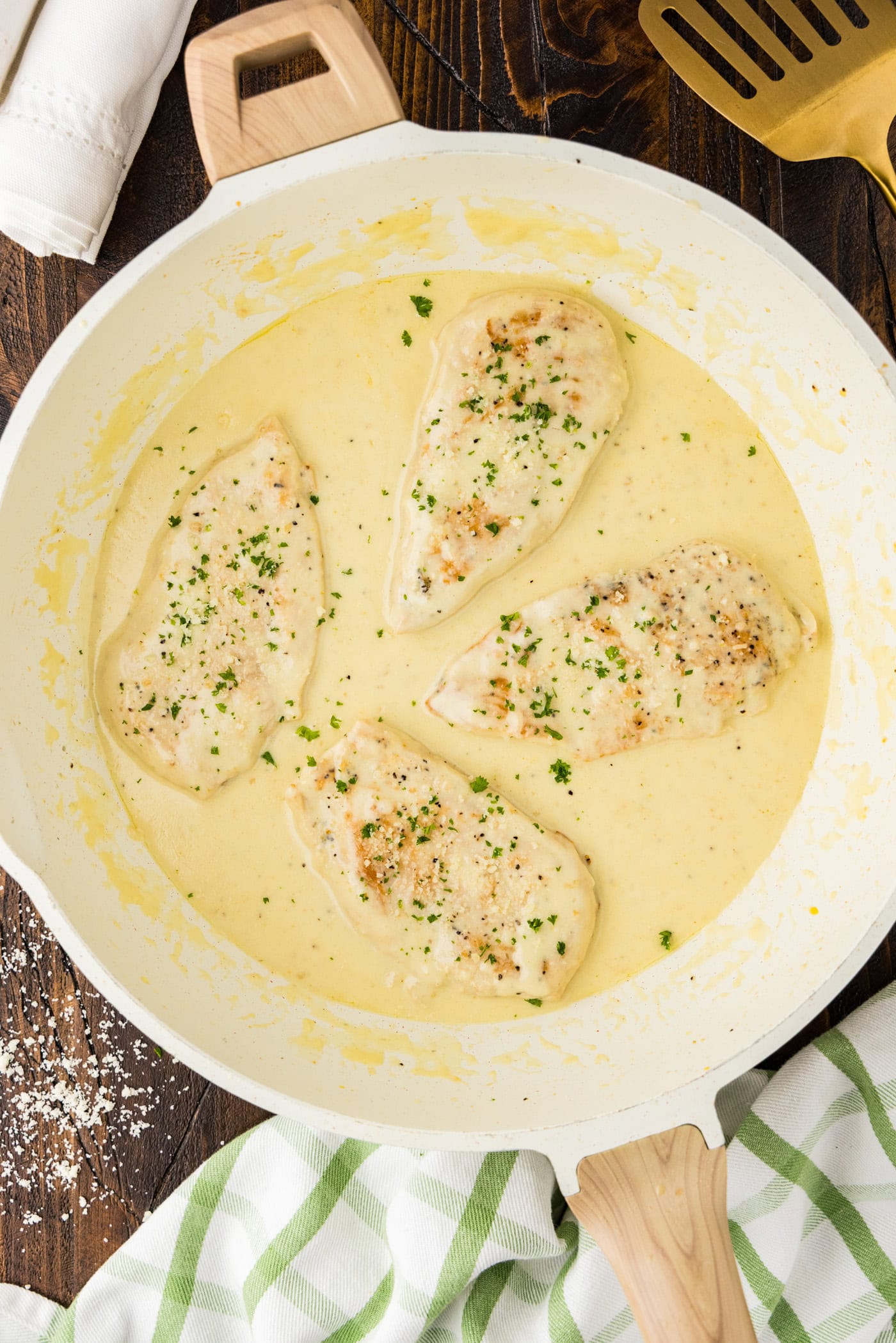 Skillet of Garlic Parmesan Chicken