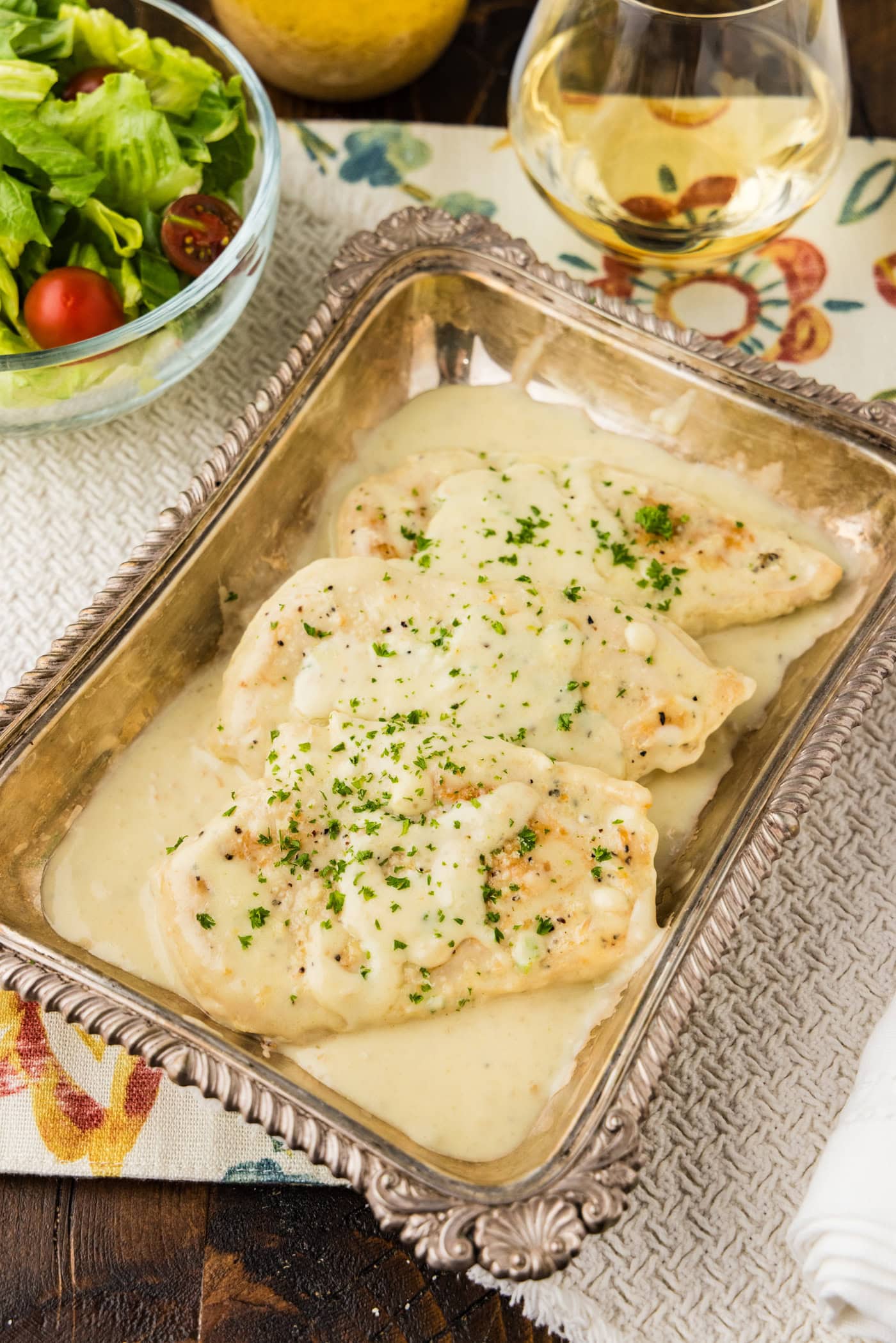 Platter of Garlic Parmesan Chicken