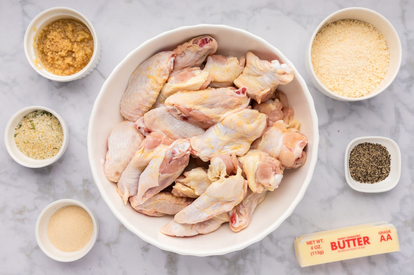 Ingredients for Garlic Parmesan Wings