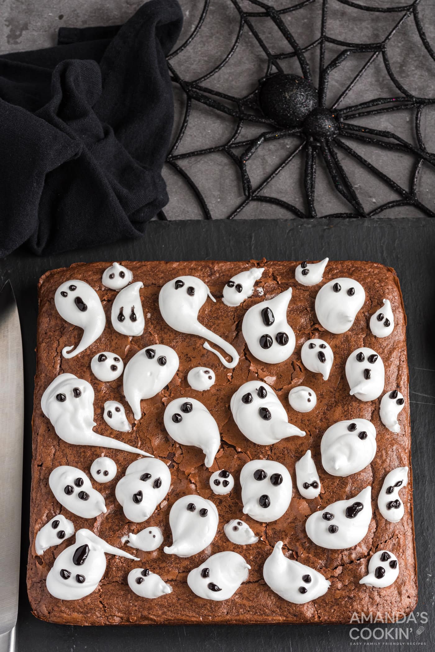 overhead view of Ghost Brownies